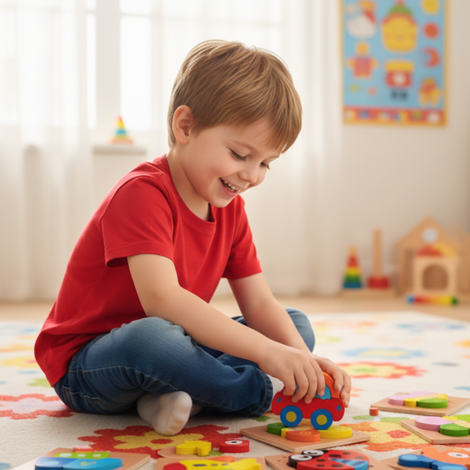 Holzspielzeug Puzzle für Jungen & Mädchen – Lernen & Spaß