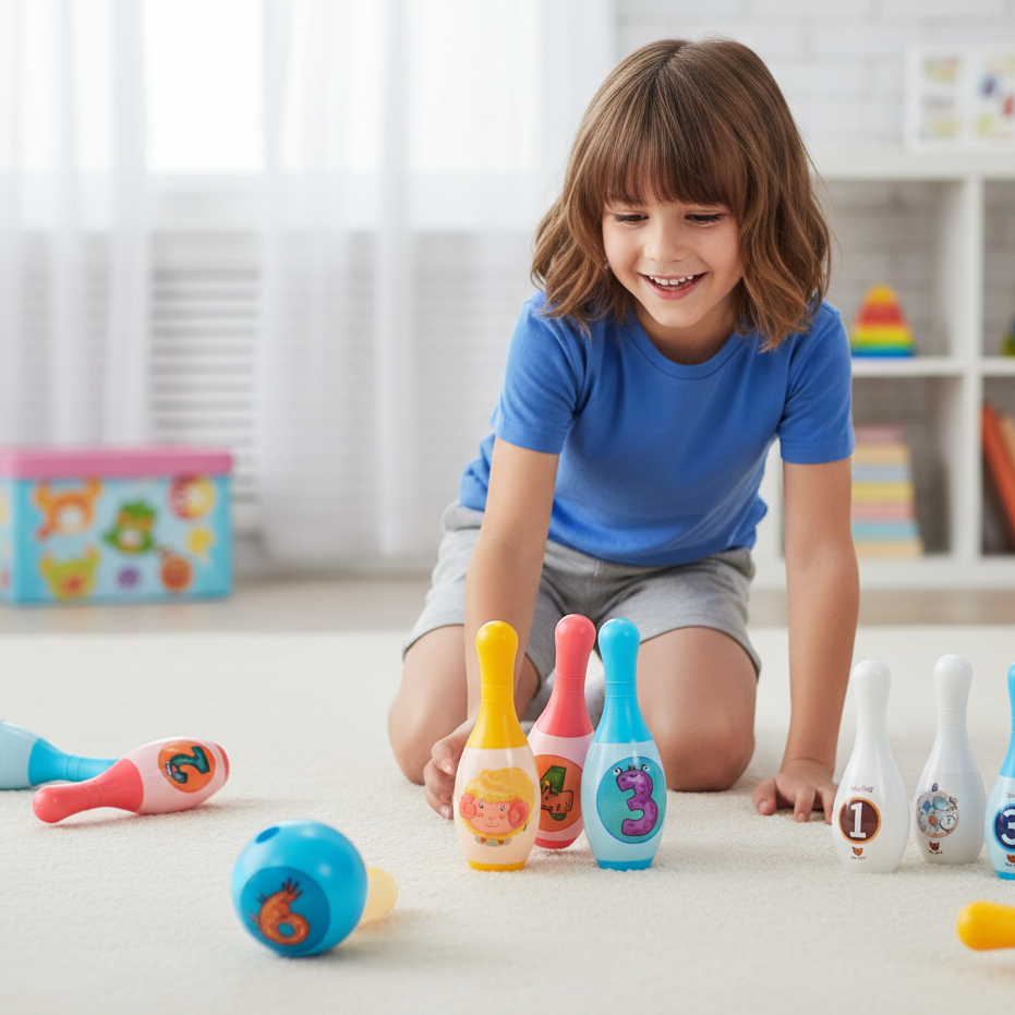 Lern-Bowling für Kinder – Spielen, Zählen & Bewegung vereint
