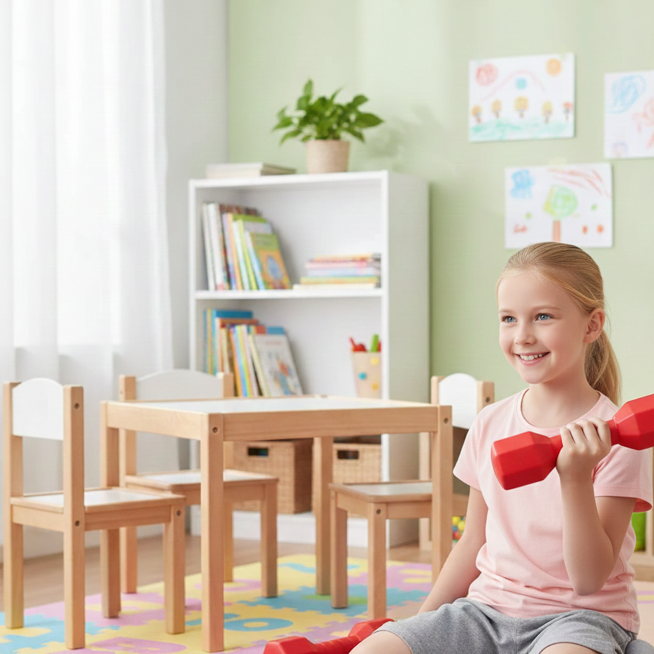 Bunte Kinder-Hanteln – Sicheres Fitness- & Spaßtraining für Kinder