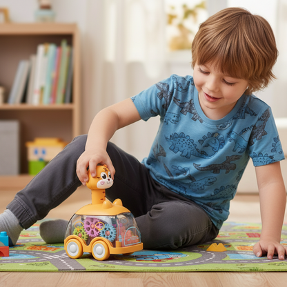 Drücken Gear Auto – Lustiges Lernauto mit Tierdesign & Rückziehmotor