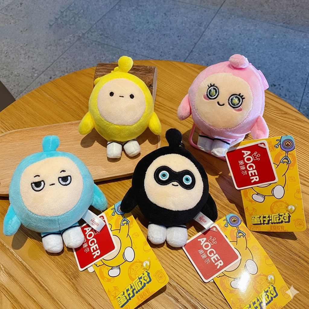 Karikatur Ei mit Maske – Süßer Glücksbringer & Stresslöser zum Mitnehmen!