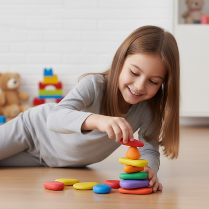 Rainbow Pebbles Montessori Lernspiel – Fördert Kreativität & Denken