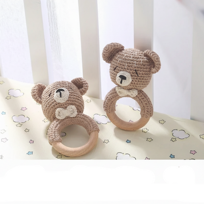 Sanftes Holz-Rassel-Spielzeug für Babys – Beruhigt Zahnfleisch & fördert Entwicklung