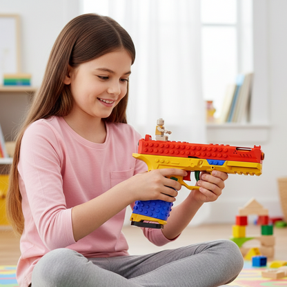 Bunte Baustein-Pistole – Lernen, Bauen & Spielen in einem!