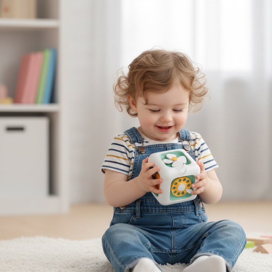 Montessori Beschäftigt Würfel für Kinder – 6 Lernspiele in einem Würfel