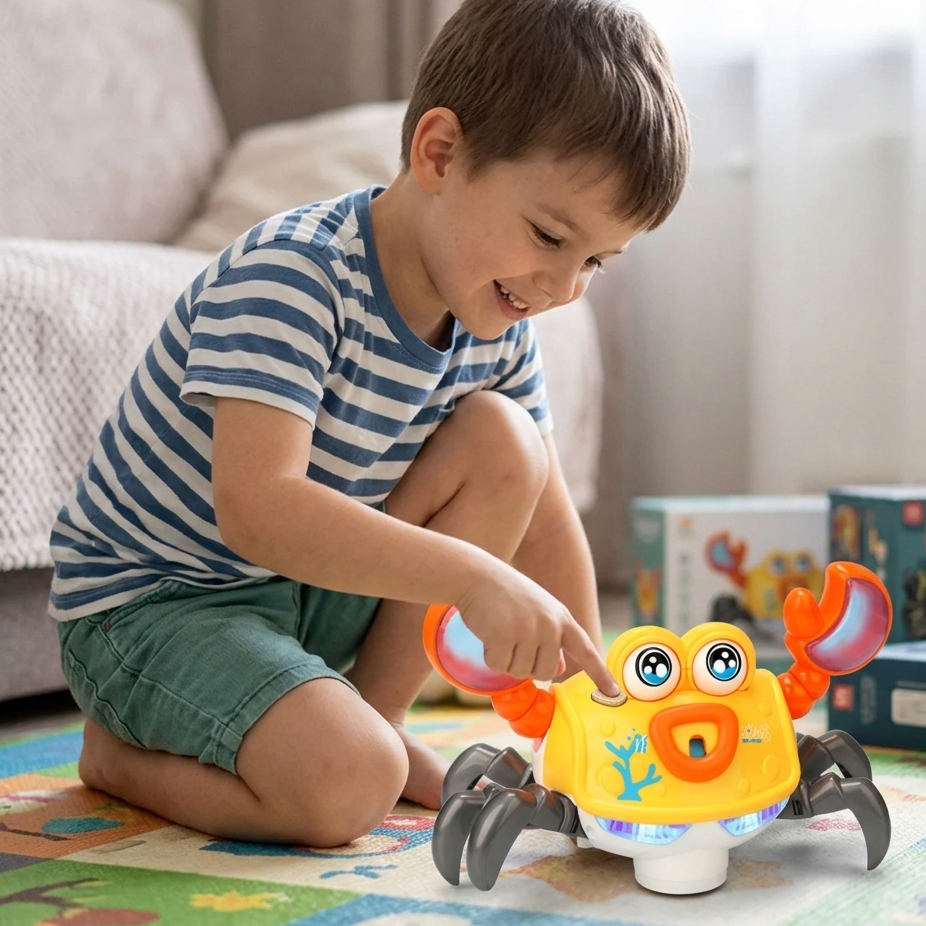 Elektrische Krabbe mit Musik & Licht – Baby Spielzeug