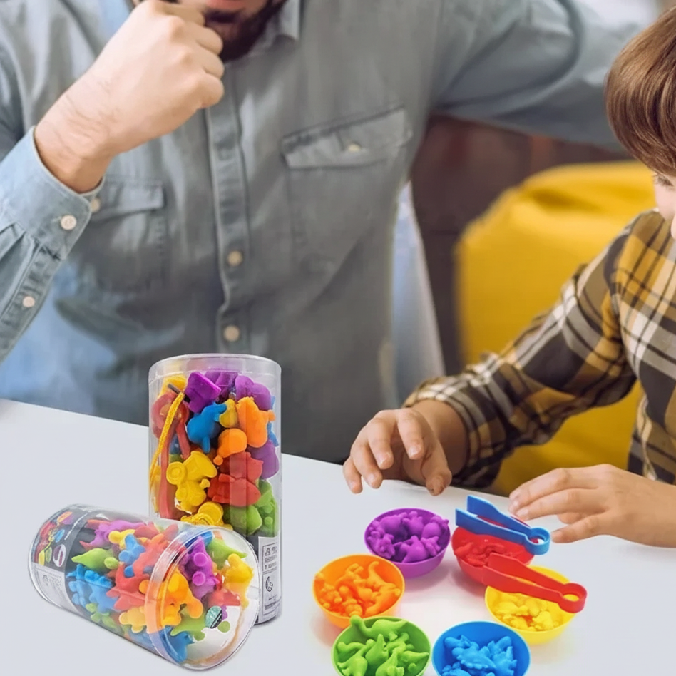 Montessori Regenbogen Tiere – Sortieren, Zählen & Lernen