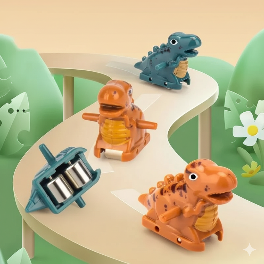 Dino-Abenteuer Rennbahn – Elektrische Spielbahn mit Musik & Bewegung für Kinder