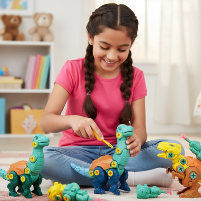 3-in-1 DIY Dino Schraubspielzeug – Lernen, Bauen & Staunen