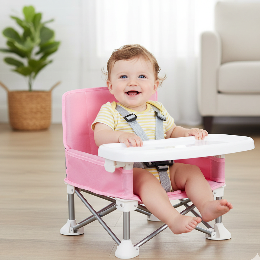 Faltbarer Baby-Hochstuhl – Kompakt, sicher & überall dabei