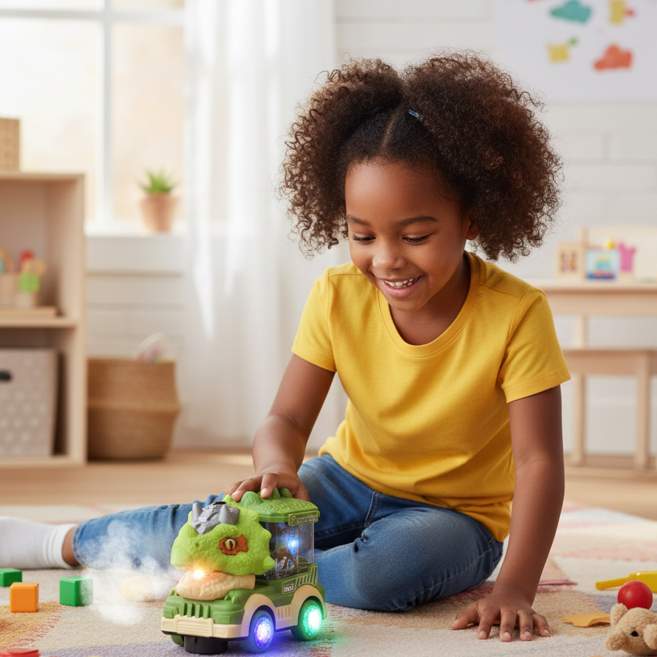 Dinosaurier-Elektrospielzeugauto mit Licht & Musik – Spielspaß pur für Kinder