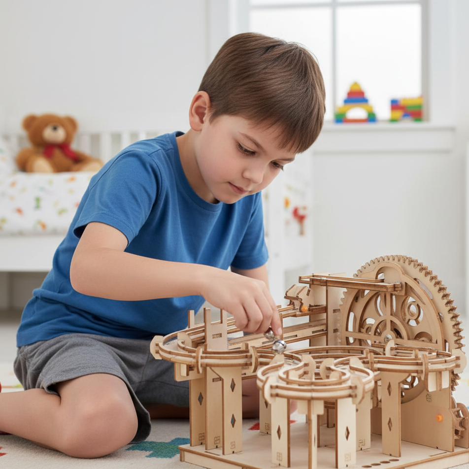3D Holz Marmor Laufen– DIY Mechanik Puzzle für kluge Köpfe