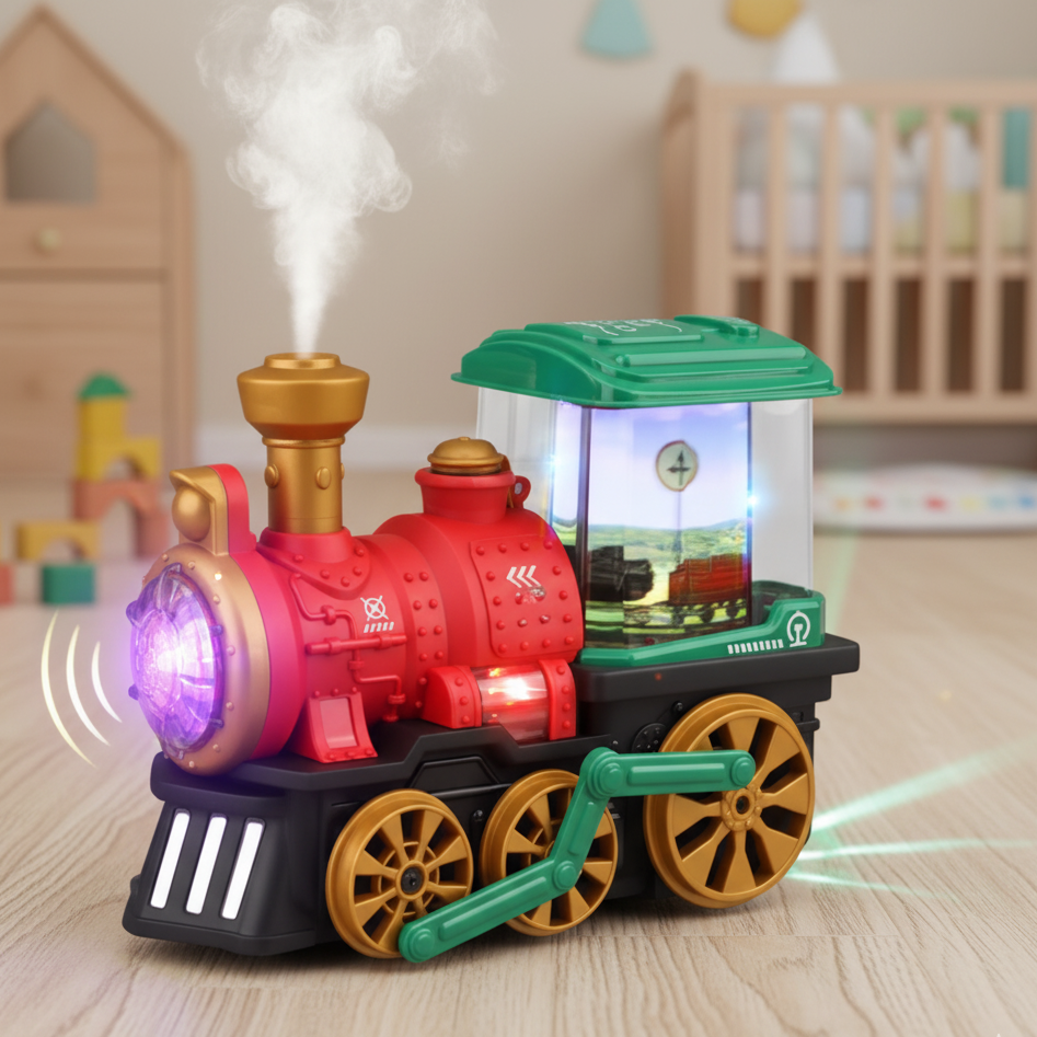 Elektrischer Dampfzug mit Rauch, Licht & Sound für Kinder