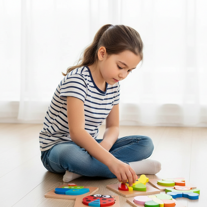 Holzspielzeug Puzzle für Jungen & Mädchen – Lernen & Spaß
