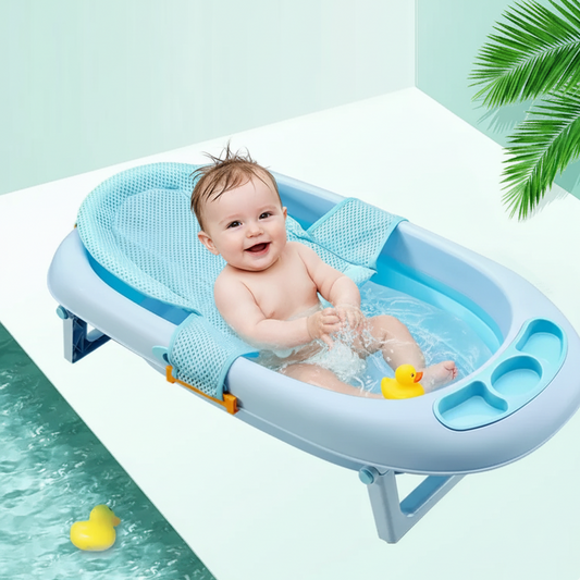 Baby Bade-Netzsitz – Sicherer Halt & Kuschelpolster für Neugeborene