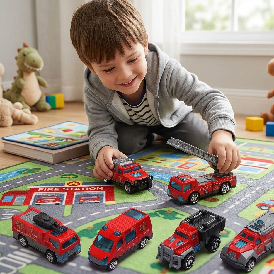 Realistische Feuerwehr Truck Spielzeug Autos – 6er Satz