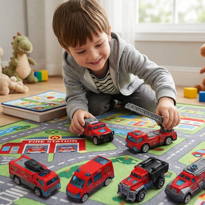 Realistische Feuerwehr Truck Spielzeug Autos – 6er Satz
