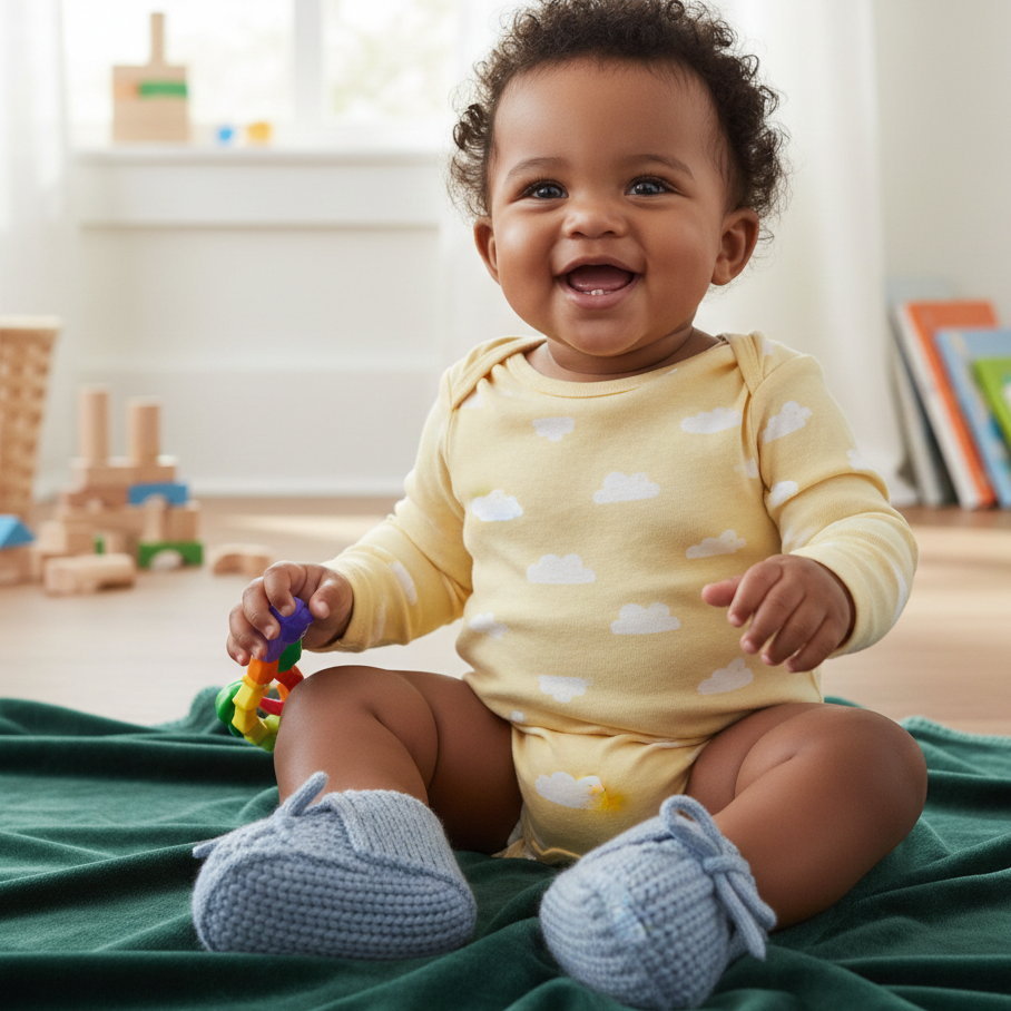 Weiche Baby Strickschuhe – Atmungsaktiv & Sicher 0–18 Monate