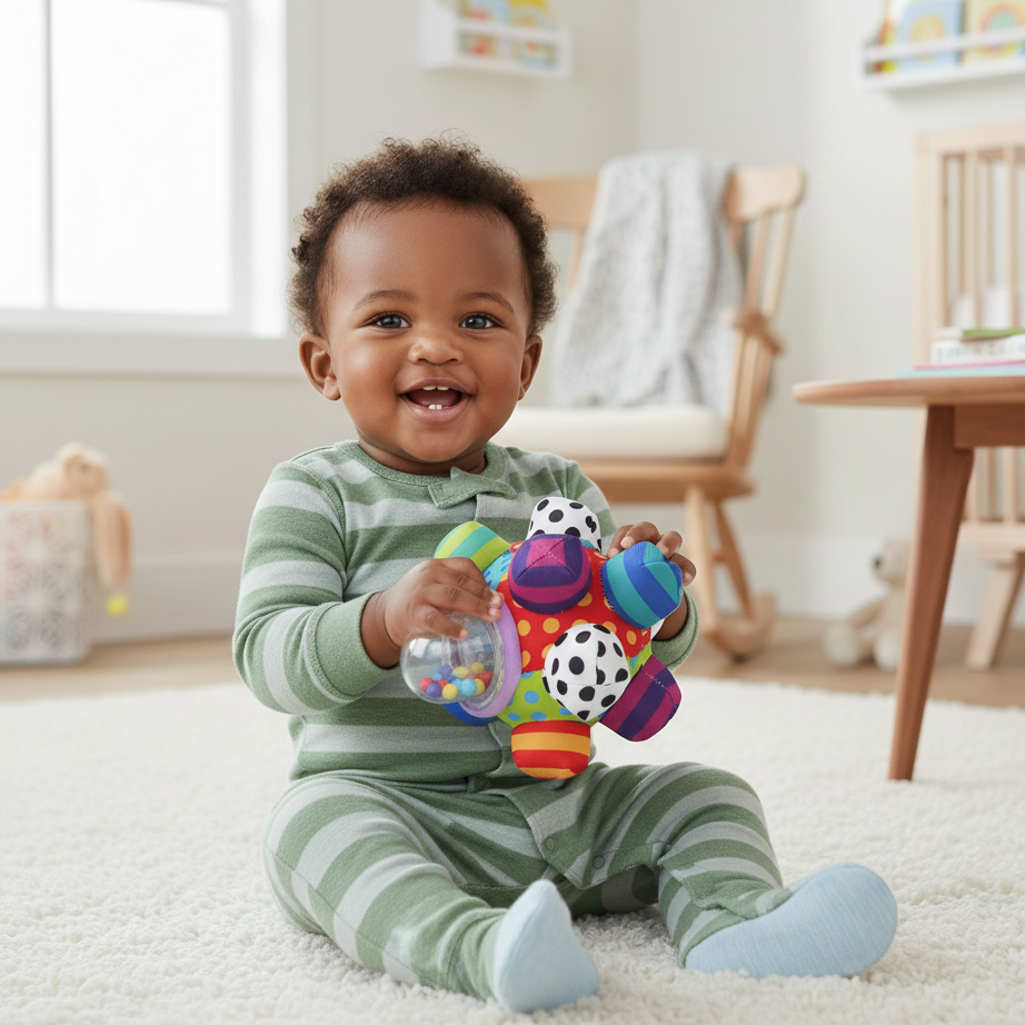 Baby Sensorik Rasselball – Spielerisch Denken & Fühlen lernen