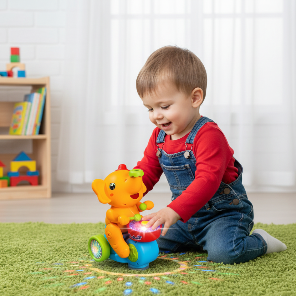 Gehender Elefantentrommler – Interaktives Musikspielzeug für Babys