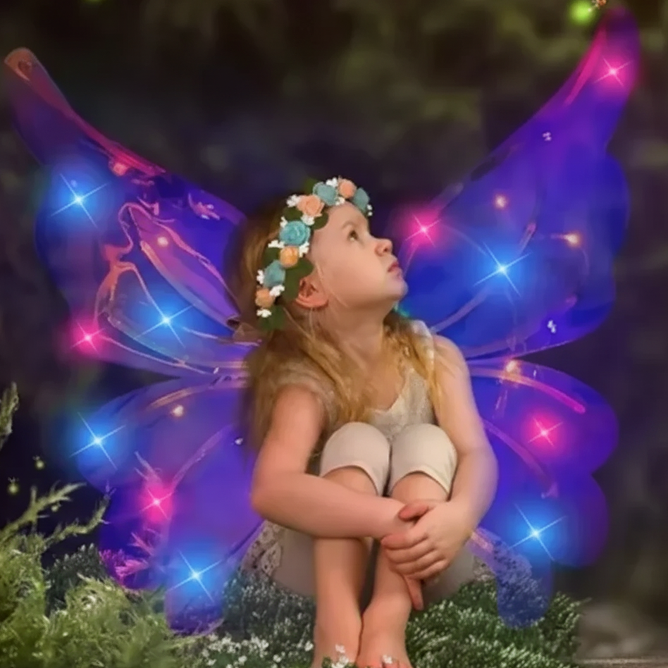 Magische LED Schmetterlingsflügel – Bewegliche Fairy Wings für Kinder