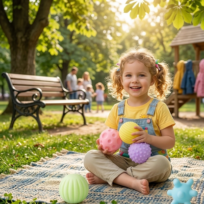 Sensorik Baby Bälle Satz – 6 weiche Montessori Tastbälle