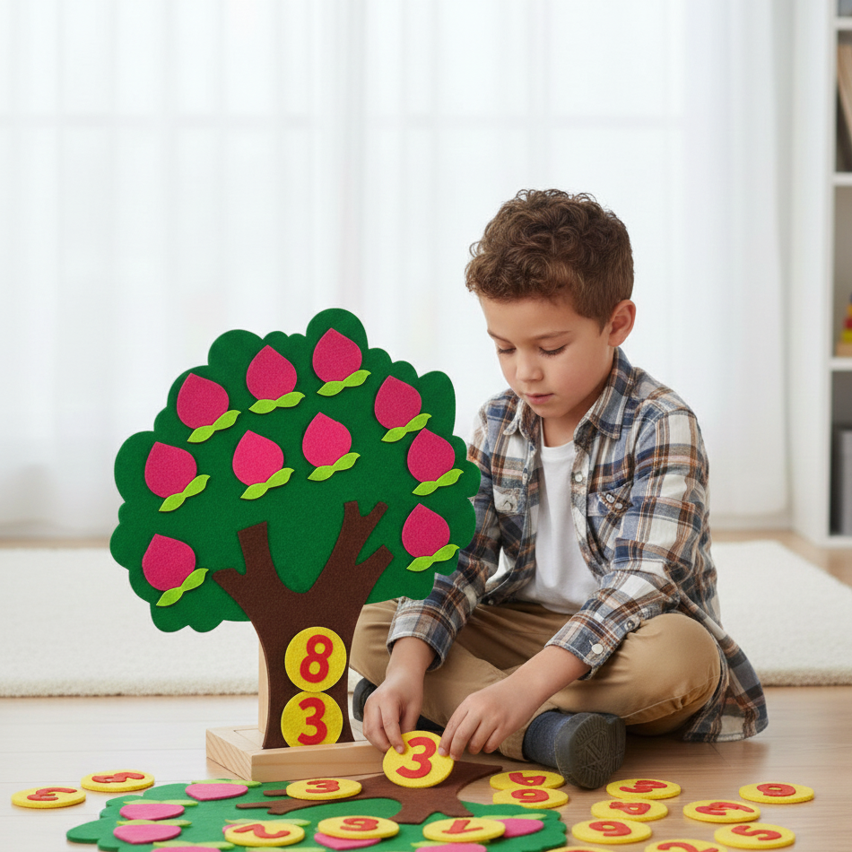 Montessori Filz-Puzzle Fruchtbaum– Kreatives Lernen & Spaß