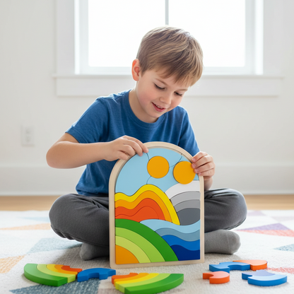 Regenbogen Puzzle – Kreatives Lernspielzeug für Kinder ab 3 Jahren