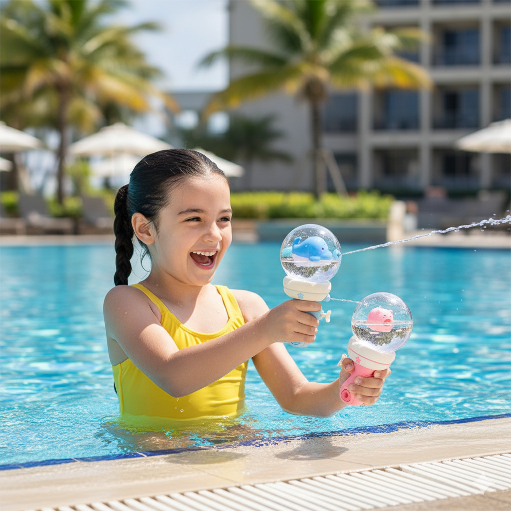 Leuchtende Wasserpistole für Kinder – Spaß drinnen & draußen