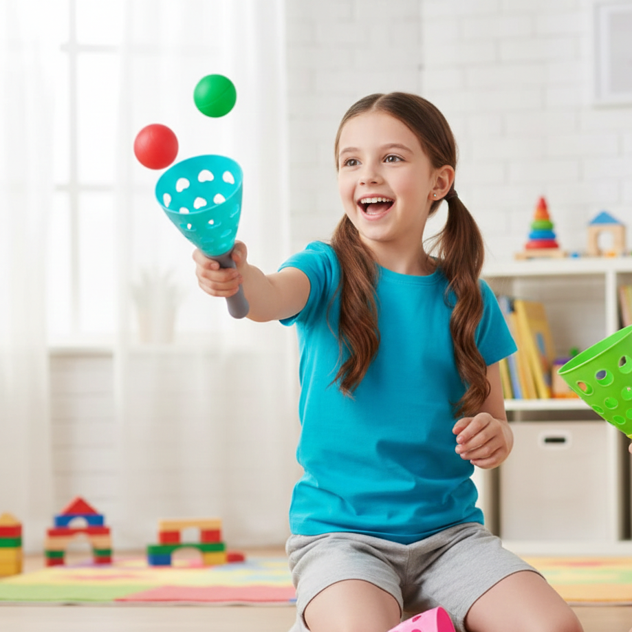 Wurf & Fang Spiel für Kinder – Motorik Trainer Satz
