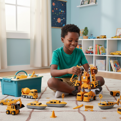 Magnetisches Bauset – Fahrzeuge & Roboter in einem!