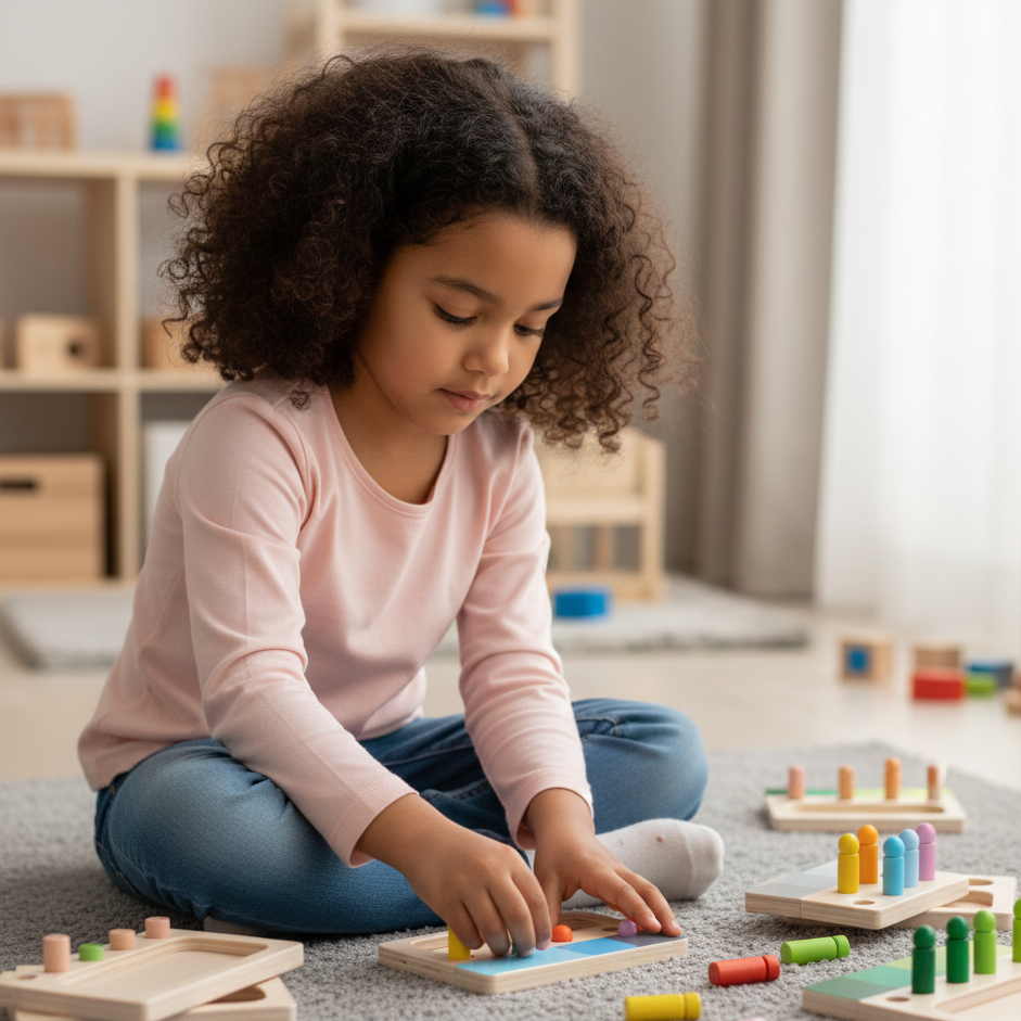 Montessori Farblernspiel aus Holz – Farben spielerisch entdecken!