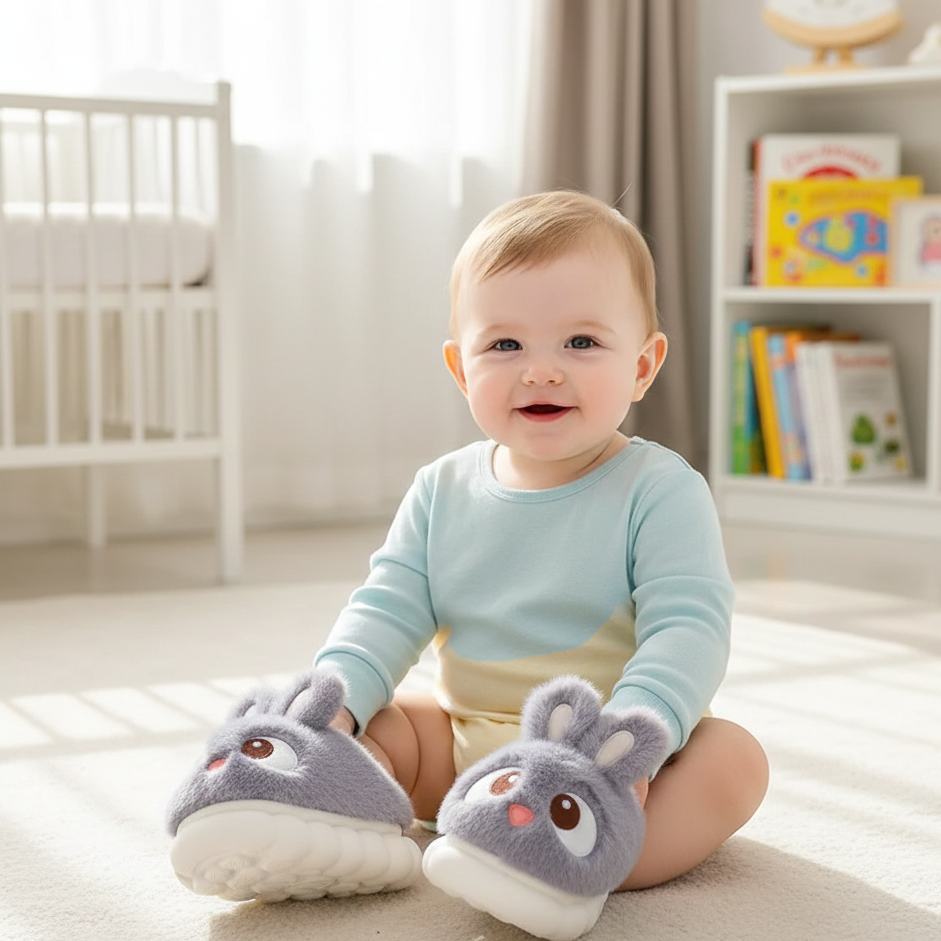 Flauschige Hase-Hausschuhe für Kinder – warm & bequem