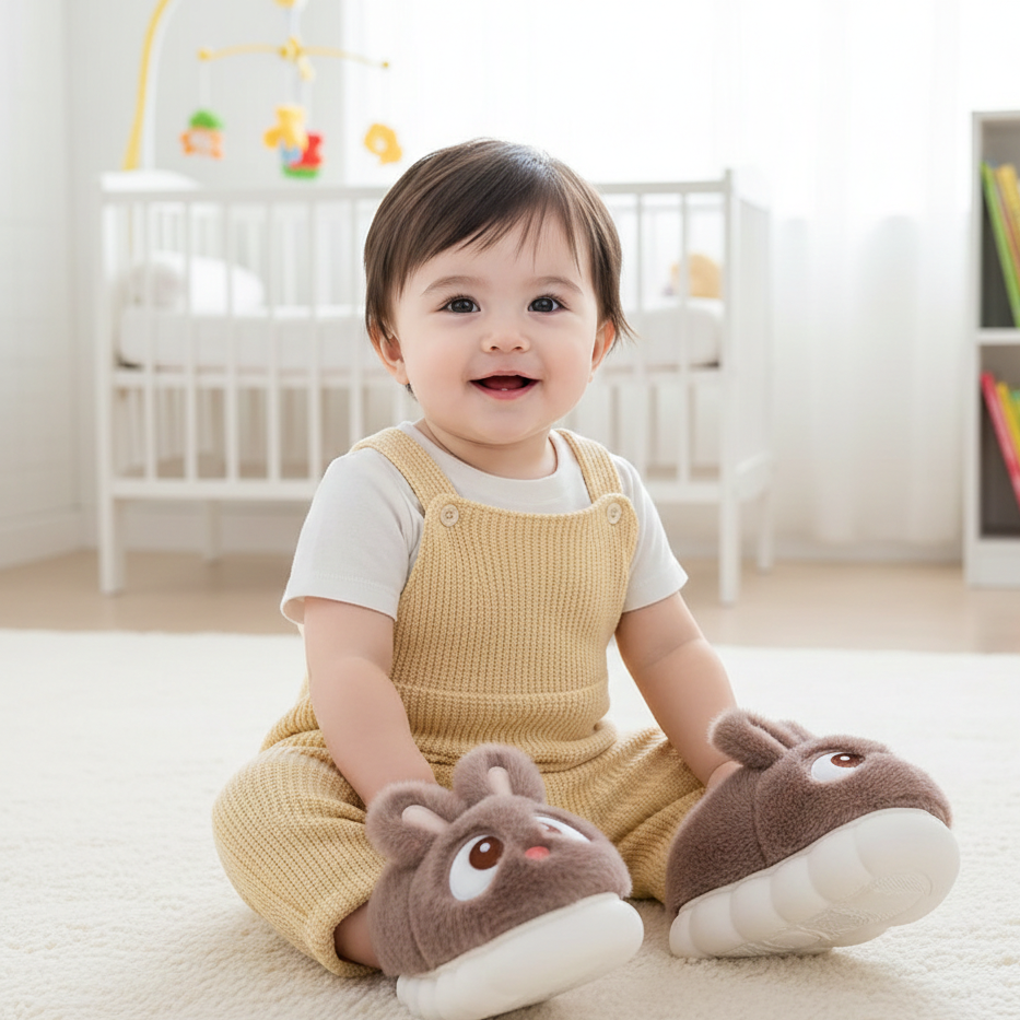 Flauschige Hase-Hausschuhe für Kinder – warm & bequem