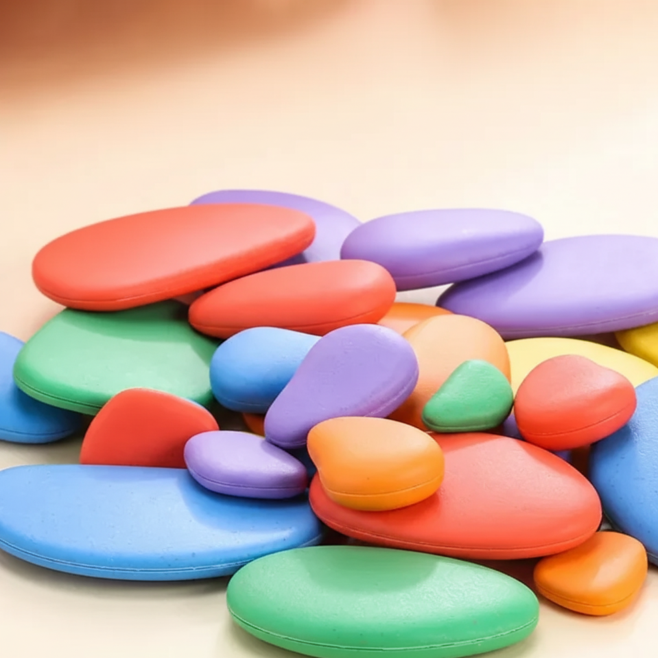 Rainbow Pebbles Montessori Lernspiel – Fördert Kreativität & Denken