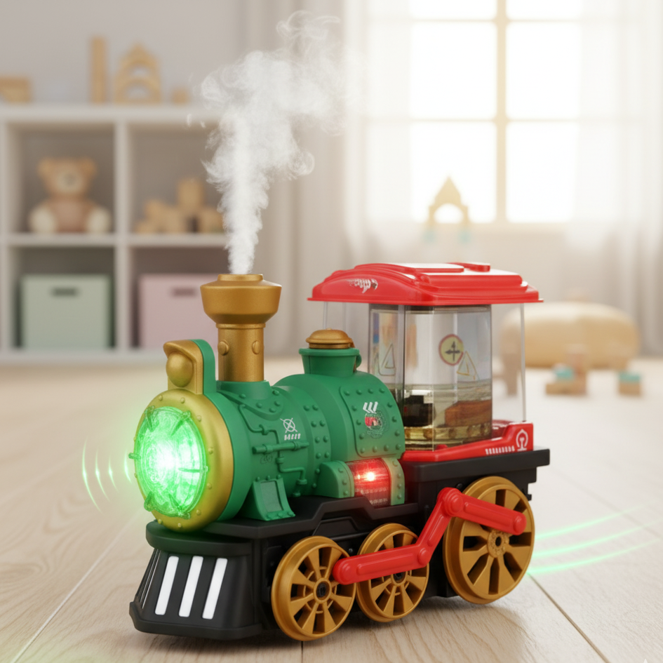 Elektrischer Dampfzug mit Rauch, Licht & Sound für Kinder