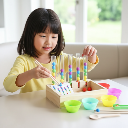 Montessori Farbperlen-Spiel – Lernen, Sortieren & Spaß!