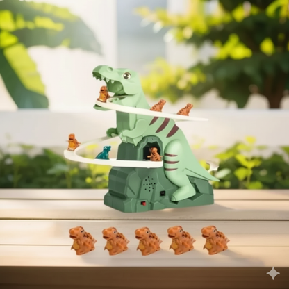 Dino-Abenteuer Rennbahn – Elektrische Spielbahn mit Musik & Bewegung für Kinder