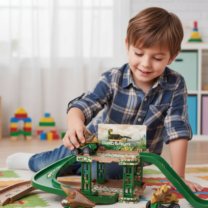 Dino Parken Schiene– Actionreiches Auto-Spielset für Kinder