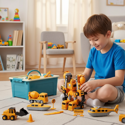 Magnetisches Bauset – Fahrzeuge & Roboter in einem!