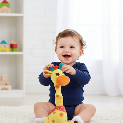Sprachwiederholende Giraffe – Weiches Kuscheltier mit Musik & Bewegung