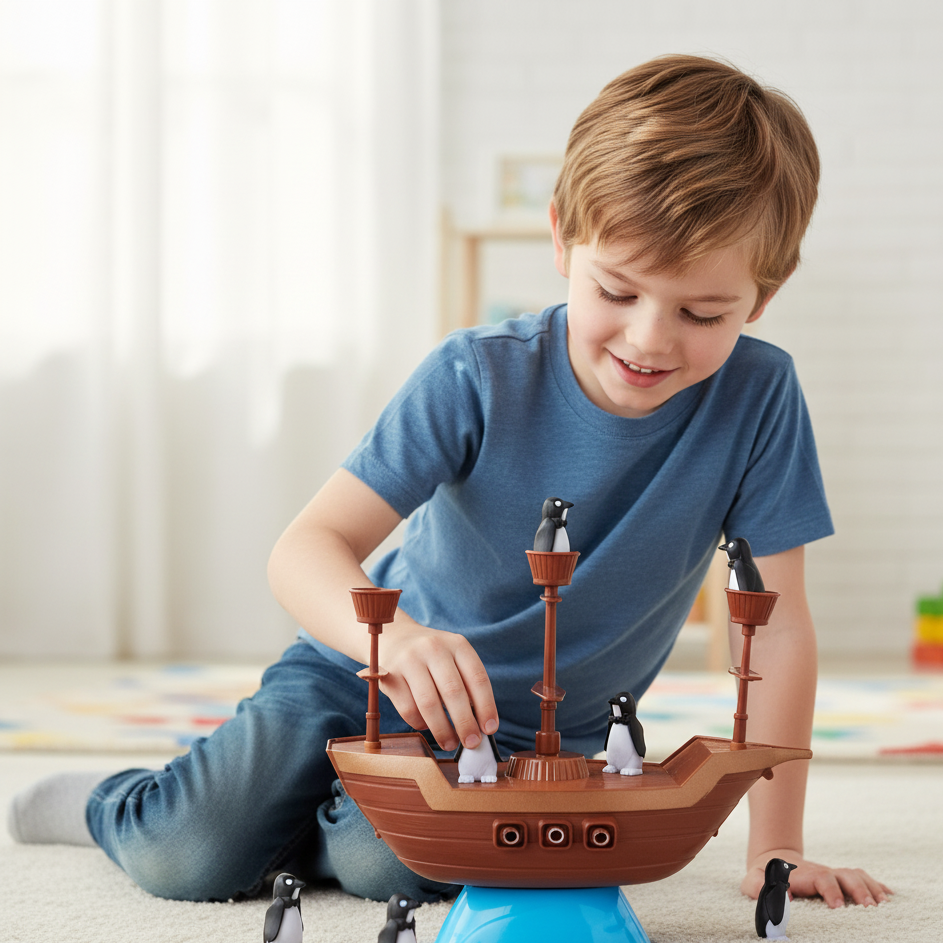 Lustiges Piratenschiff Puzzle – Gleichgewicht-Spiel für Kinder ab 3 Jahren