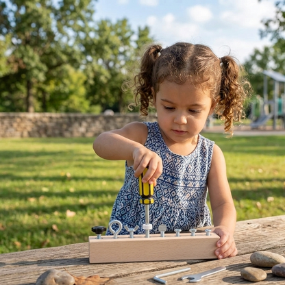 Montessori Holz Werkzeugspiel – Schrauben & Motorik Lernen
