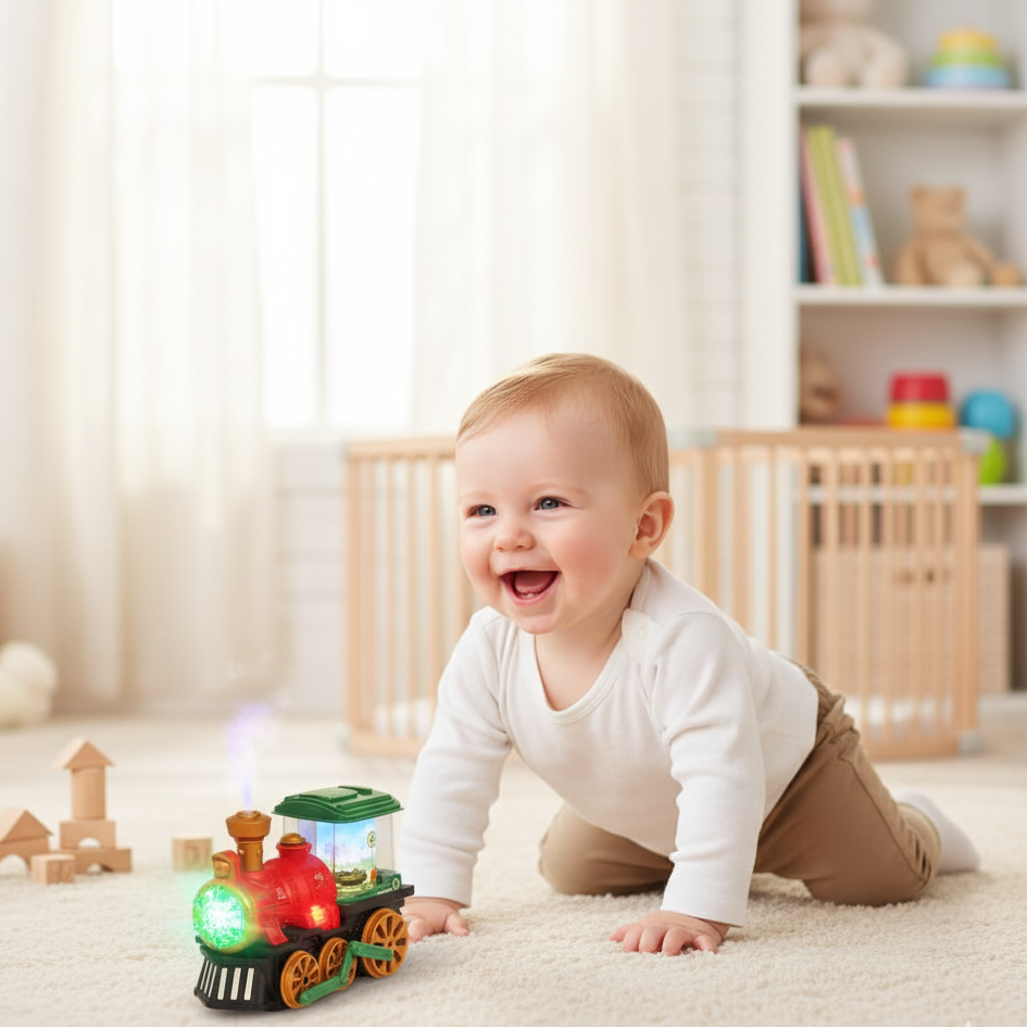 Elektrischer Dampfzug mit Rauch, Licht & Sound für Kinder