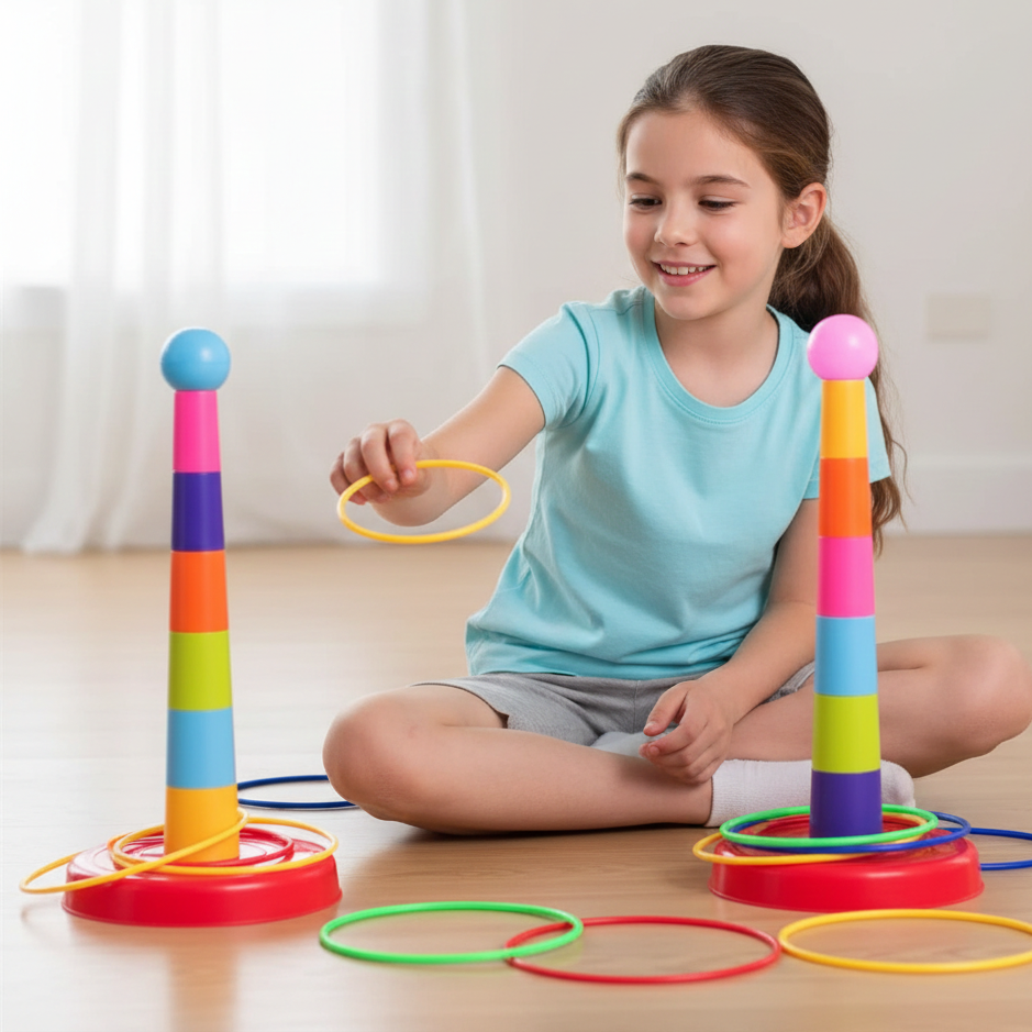 2-in-1 Ringwurf & Stapelspiel – Lernen, Spielen & Bewegung