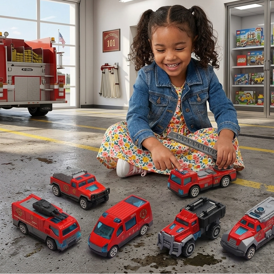 Realistische Feuerwehr Truck Spielzeug Autos – 6er Satz