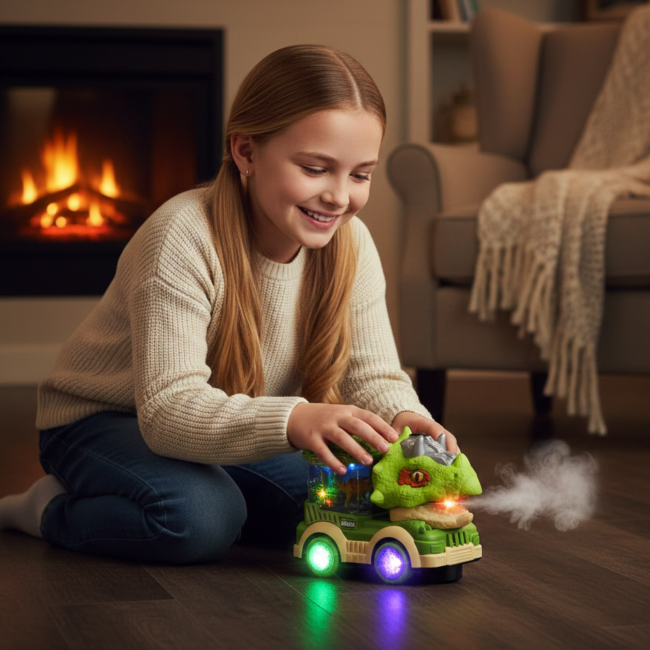 Dinosaurier-Elektrospielzeugauto mit Licht & Musik – Spielspaß pur für Kinder