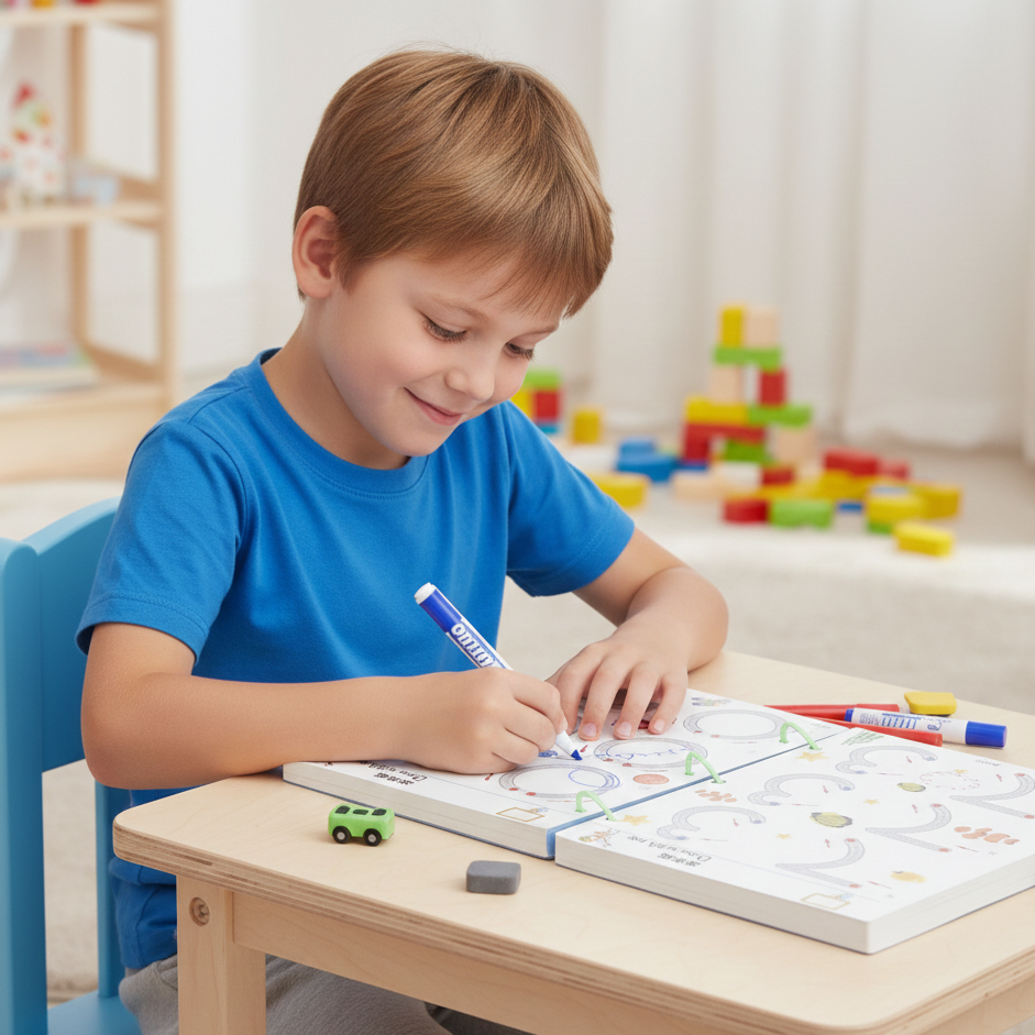 Montessori Zeichenspiel für Kinder – Konzentration, Formen & Zahlen