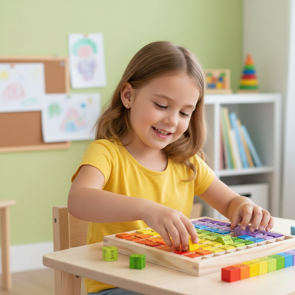 Holz-Multiplikationstafel für Kinder – Rechnen leicht gemacht