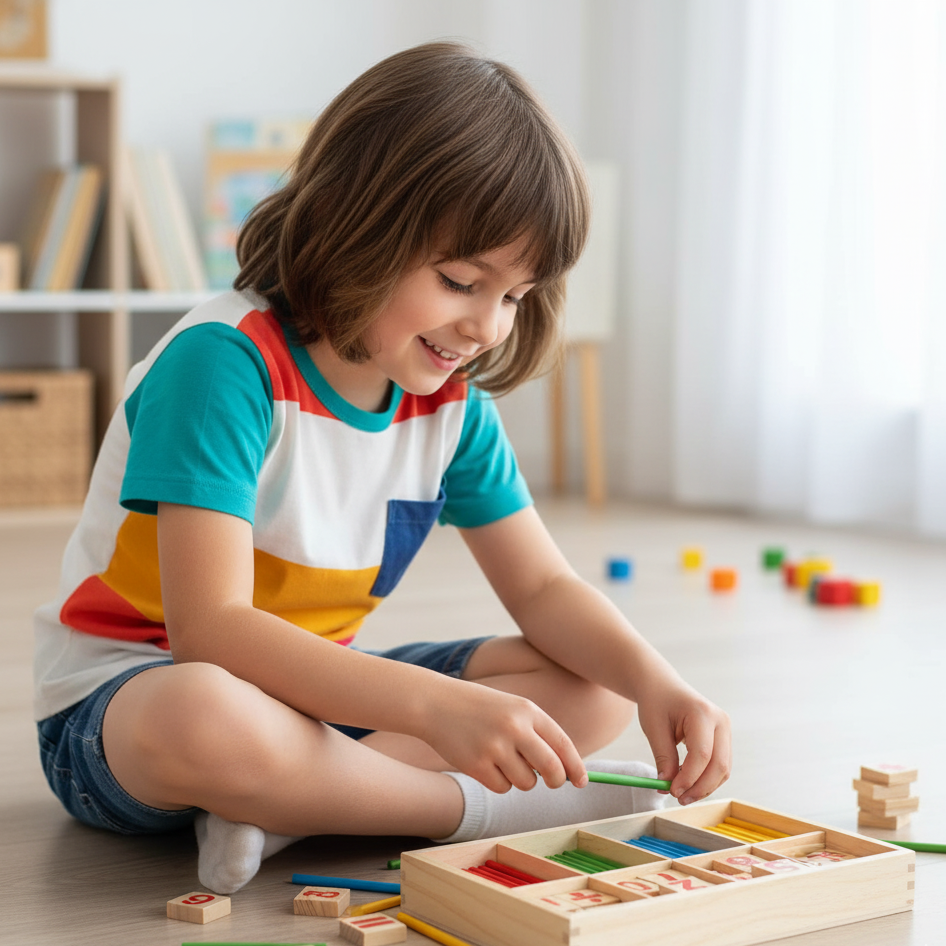 Montessori Zählen Stöcke– Mathe lernen mit Freude & Farbe!